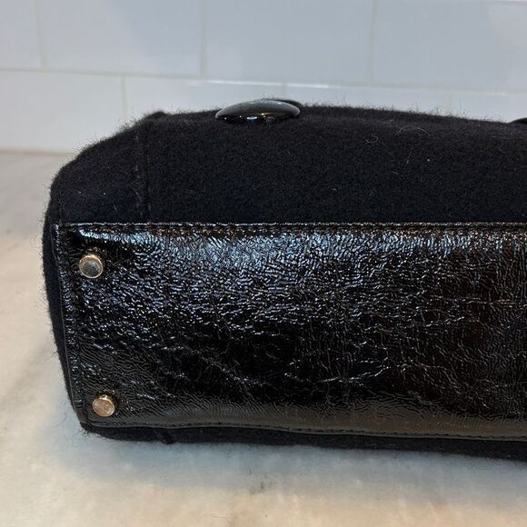 Kate Spade Purse Handbag Quinn Beantown Wool Button Satchel Pocketbook - Picture 9 of 16